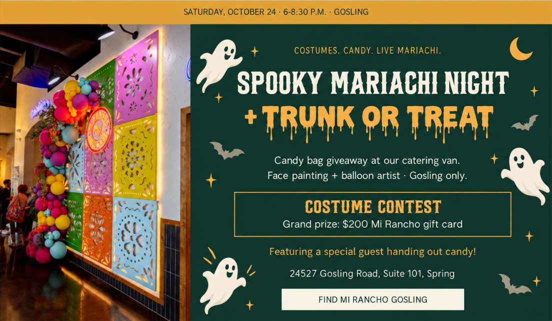Spooky Mariachi Night + Trunk or Treat · Gosling · Saturday October 24, 6–8:30 PM